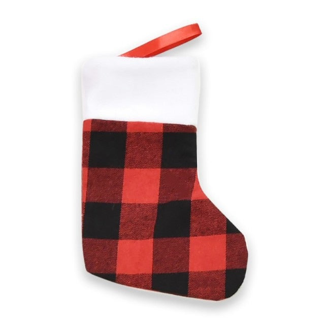 Red & Black Check Xmas Stockings - Christmas Trees USA