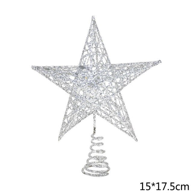 Hollow Sparkle Star Toppers Christmas Tree Topper
