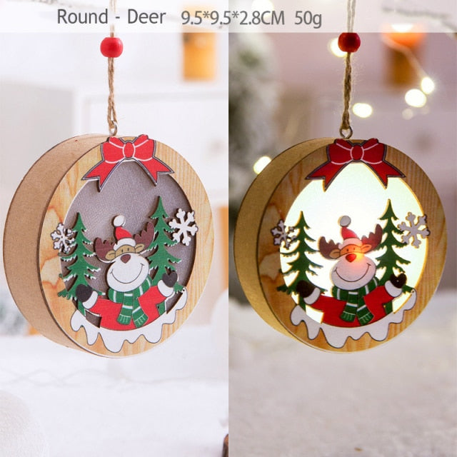 Christmas Ornaments Wooden Hanging Pendant - Christmas Trees USA