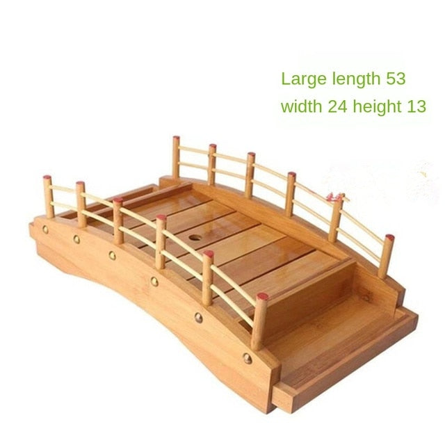Wood Cuisine Sushi Bridge Boats Pine Sushi Sashimi Plate Platter