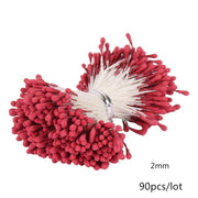 5/6/8/10/12/50/70/90pcs mini Red Artificial Flowers Stamen Berries Bundle DIY - Christmas Trees USA
