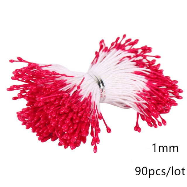 5/6/8/10/12/50/70/90pcs mini Red Artificial Flowers Stamen Berries Bundle DIY - Christmas Trees USA
