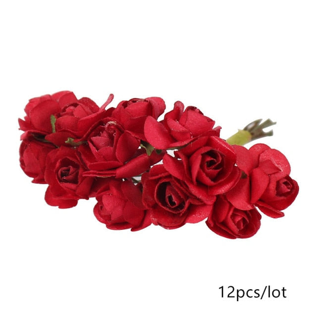 5/6/8/10/12/50/70/90pcs mini Red Artificial Flowers Stamen Berries Bundle DIY - Christmas Trees USA