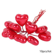 5/6/8/10/12/50/70/90pcs mini Red Artificial Flowers Stamen Berries Bundle DIY - Christmas Trees USA