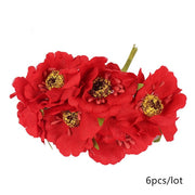 5/6/8/10/12/50/70/90pcs mini Red Artificial Flowers Stamen Berries Bundle DIY - Christmas Trees USA