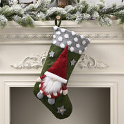 Large Christmas Stocking Linen Nutcracker Figure