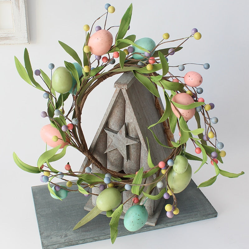 Easter Egg Door Wreath Spring Pastel Mix Pip Berry