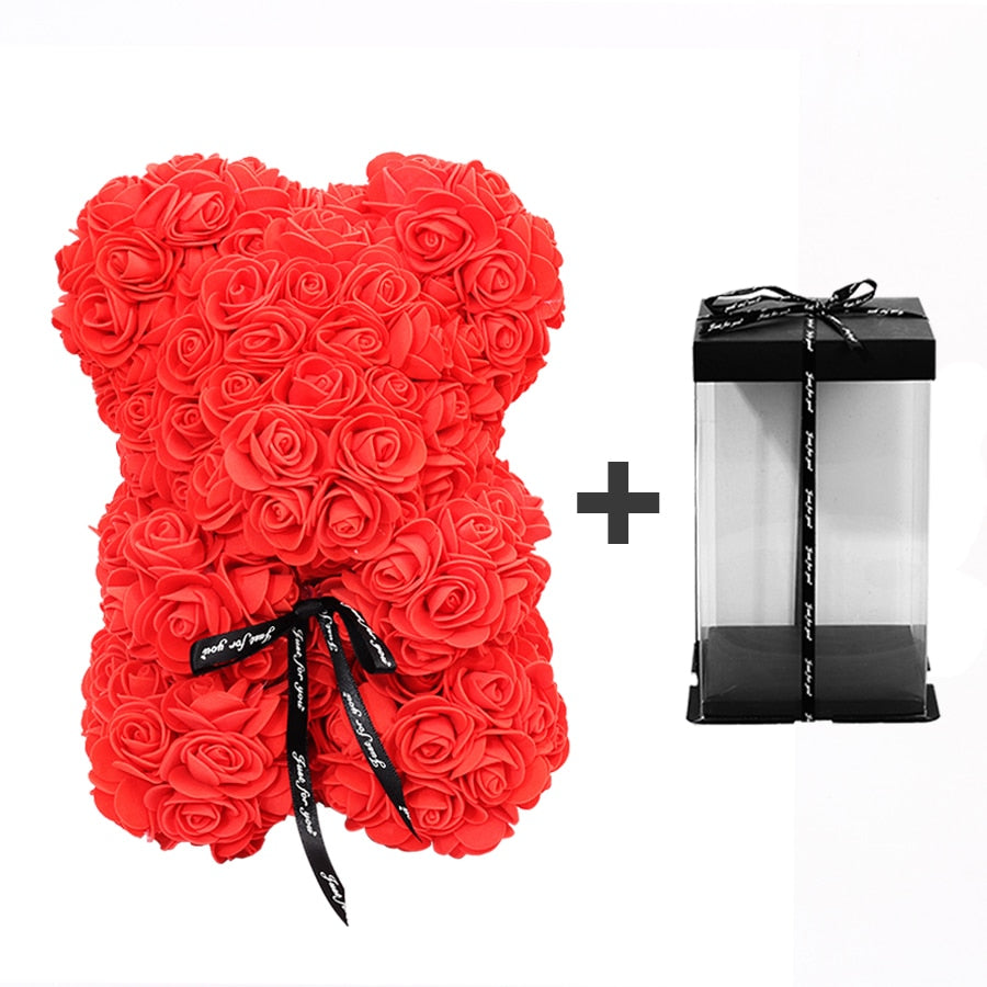 Artificial Rose Teddy Bear For Women