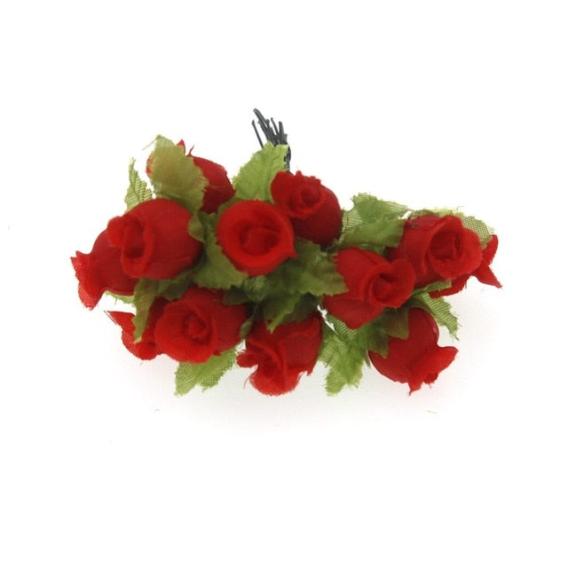 5/6/8/10/12/50/70/90pcs mini Red Artificial Flowers Stamen Berries Bundle DIY - Christmas Trees USA