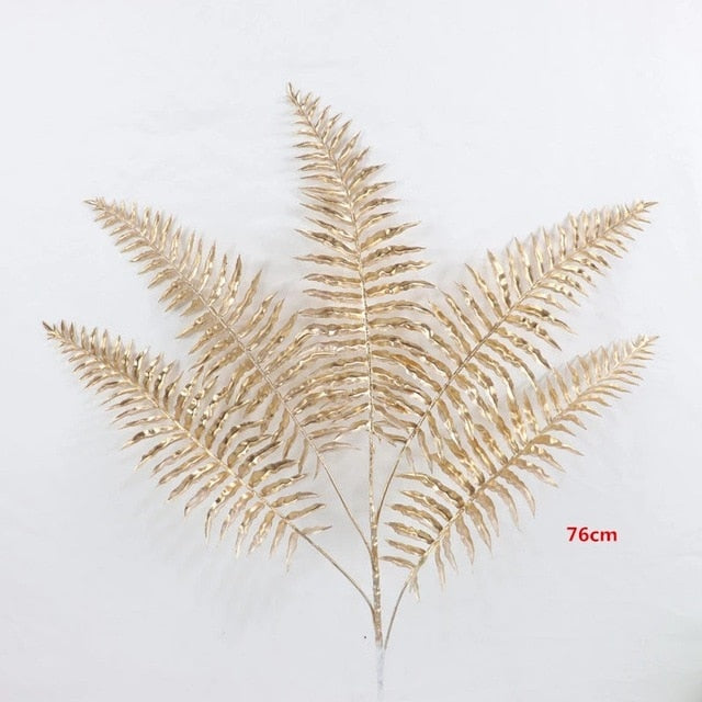 50CM 70CM Artificial Golden Palm Leaves Christmas Wreath Material - Christmas Trees USA