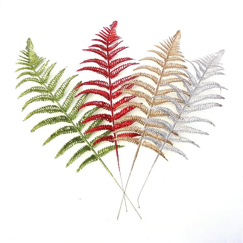 "Glitter Christmas Poinsettia Flower Ornaments - Sparkling Tree Decorations"