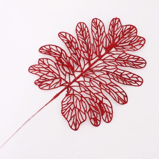 "Glitter Christmas Poinsettia Flower Ornaments - Sparkling Tree Decorations"