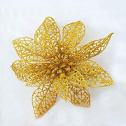 "Glitter Christmas Poinsettia Flower Ornaments - Sparkling Tree Decorations"