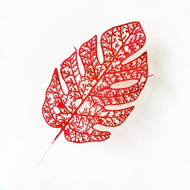 "Glitter Christmas Poinsettia Flower Ornaments - Sparkling Tree Decorations"