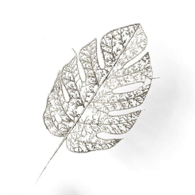 "Glitter Christmas Poinsettia Flower Ornaments - Sparkling Tree Decorations"