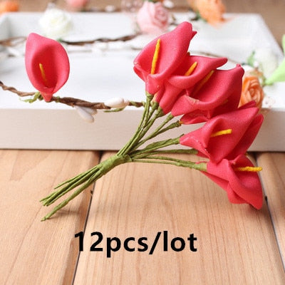 5/6/8/10/12/50/70/90pcs mini Red Artificial Flowers Stamen Berries Bundle DIY - Christmas Trees USA