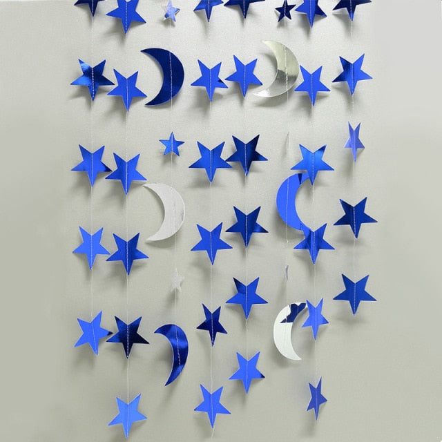 Moon And Star Shaped Papers For Christmas Decoration