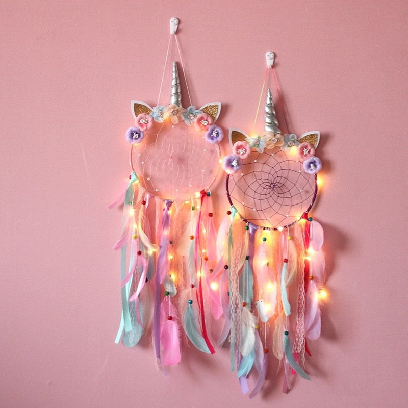 LED Creative Unicorn Wind Chimes Dream Catcher Ornaments