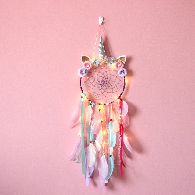 LED Creative Unicorn Wind Chimes Dream Catcher Ornaments