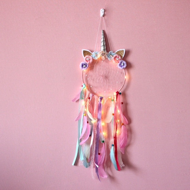 LED Creative Unicorn Wind Chimes Dream Catcher Ornaments