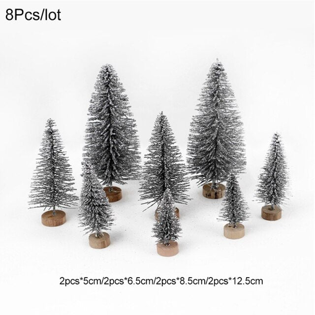 Mini Christmas Tree DIY Fake Pine Trees Desktop