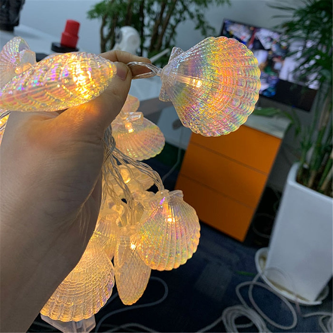 Seashell String Lights for Decoration Battery Powered Shell - Christmas Trees USA