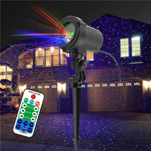 Moving Static Red Green Blue Dots Star Christmas Laser Light Projector - Christmas Trees USA