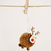 Cute Felt Wooden Elk Christmas Tree Pendants
