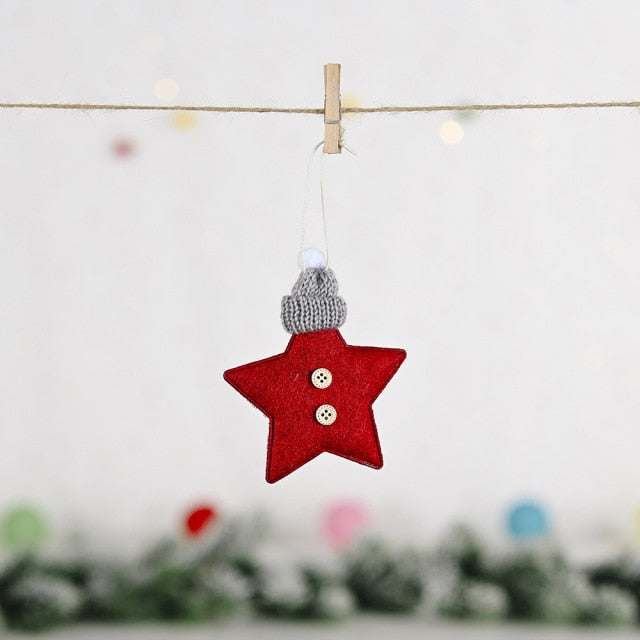 Cute Felt Wooden Elk Christmas Tree Pendants