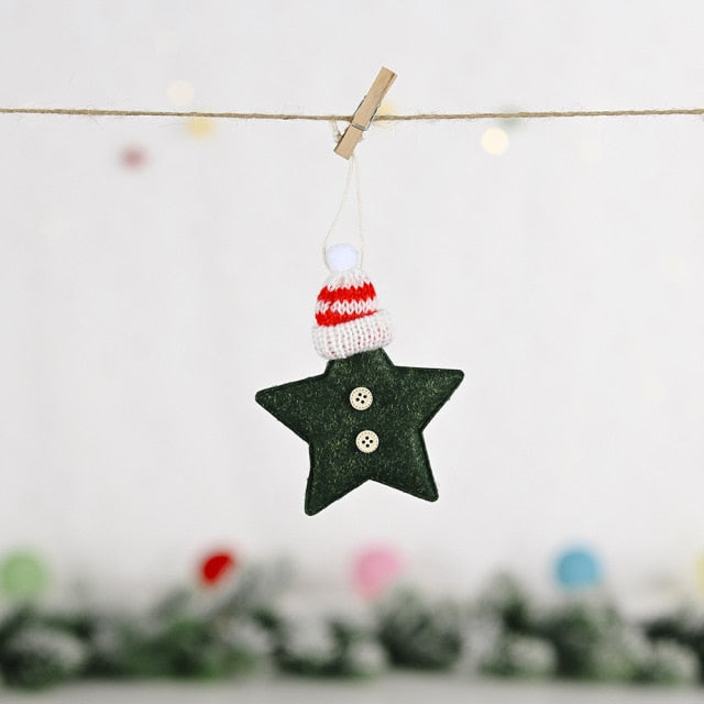 Cute Felt Wooden Elk Christmas Tree Pendants