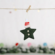 Cute Felt Wooden Elk Christmas Tree Pendants