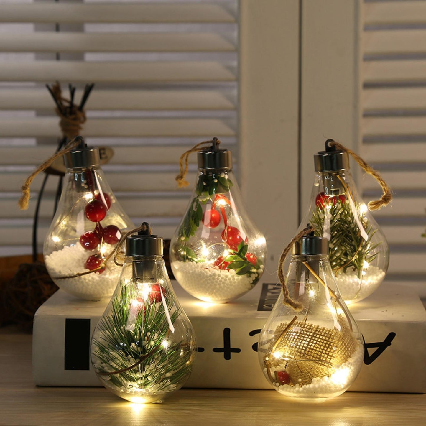 Transparent LED Luminous Hanging  Night Light Ball - Christmas Trees USA