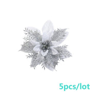 Glittering Artificial Christmas Flowers