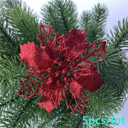 Glittering Artificial Christmas Flowers