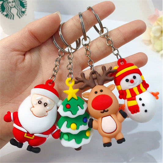 Santa Claus Elk Snowman Keychain
