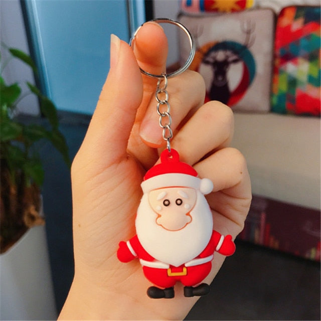 Santa Claus Elk Snowman Keychain