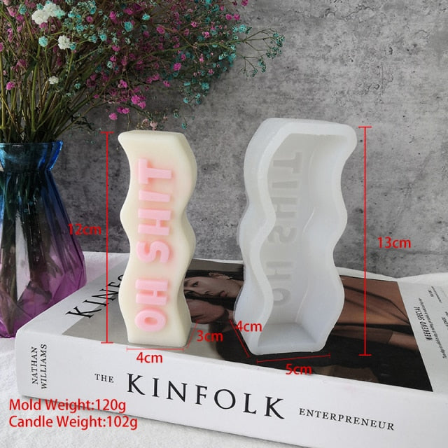 Custom DIY Wave Shape Letter Creative Soap Mold Candle