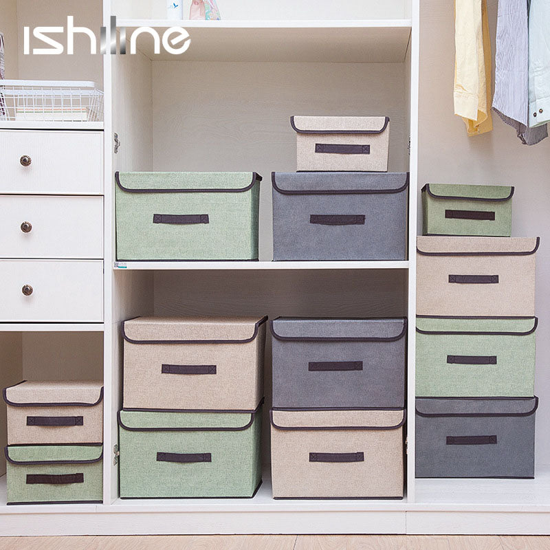 Cotton Linen Storage Box With Cap 2 Size Christmas Storage