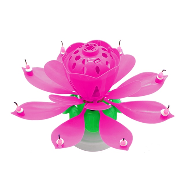 Joy Singing Music Birthday Candle Monolayer Lotus Candle Flowering Music
