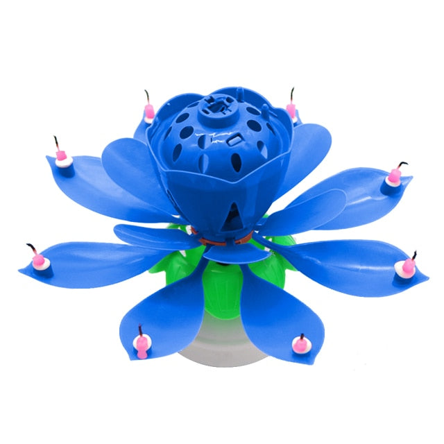 Joy Singing Music Birthday Candle Monolayer Lotus Candle Flowering Music