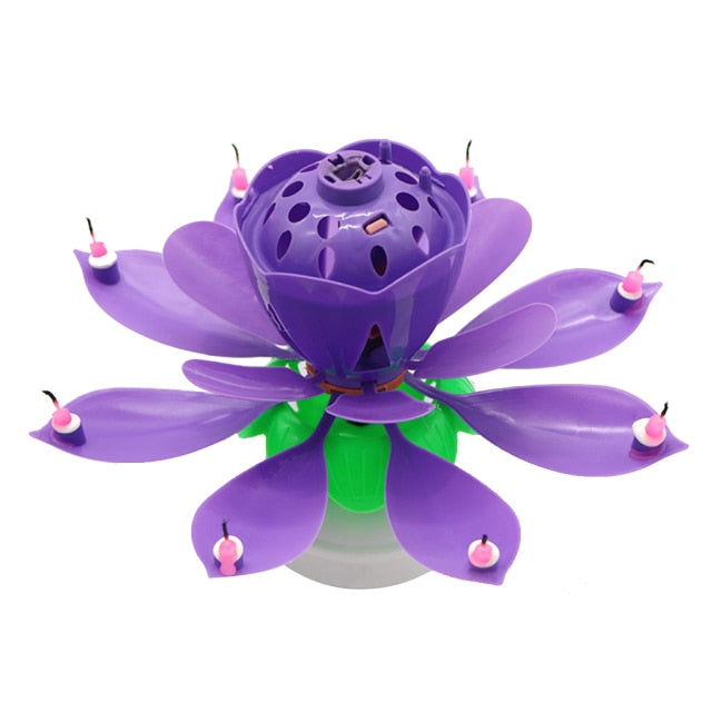 Joy Singing Music Birthday Candle Monolayer Lotus Candle Flowering Music