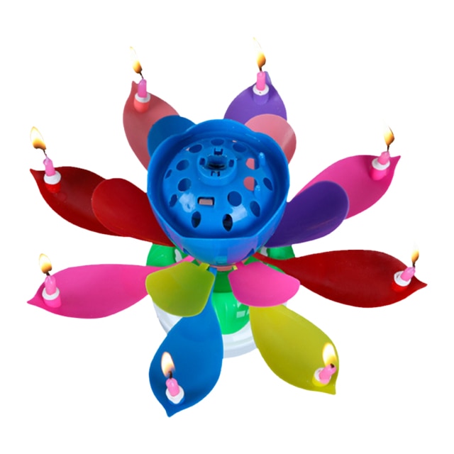 Joy Singing Music Birthday Candle Monolayer Lotus Candle Flowering Music
