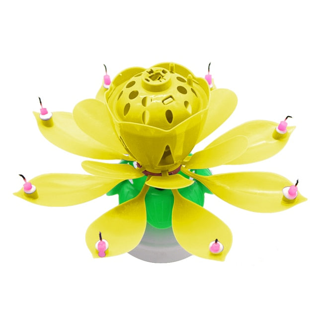 Joy Singing Music Birthday Candle Monolayer Lotus Candle Flowering Music