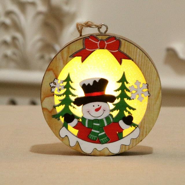 Led Light Wood House Christmas Tree Decorations - Christmas Trees USA