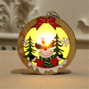 Led Light Wood House Christmas Tree Decorations - Christmas Trees USA