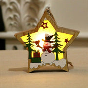 Led Light Wood House Christmas Tree Decorations - Christmas Trees USA