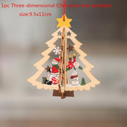 3D Christmas Wooden Hanging Pendants