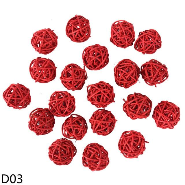 Hot Sale 20pcs 3cm Multicolor Rattan Ball