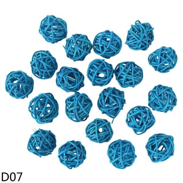 Hot Sale 20pcs 3cm Multicolor Rattan Ball