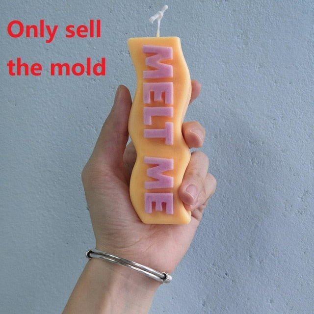 Custom DIY Wave Shape Letter Creative Soap Mold Candle